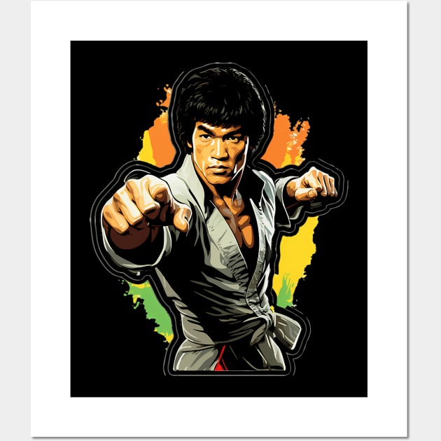 Vintage Bruce Movie Jeet Kune Do Be Water Lee Wall Art by Garmentcrooks